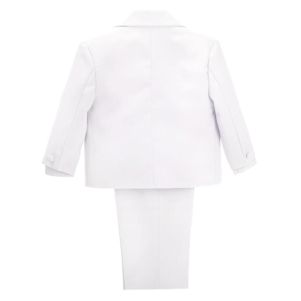 Dressy Daisy Kids Boy' 5 Pcs Set Formal Tuxedo Suits No Tail Wedding Christening Outfits Size 7-8 White, 057