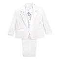 Dressy Daisy Kids Boy' 5 Pcs Set Formal Tuxedo Suits No Tail Wedding Christening Outfits Size 7-8 White, 057