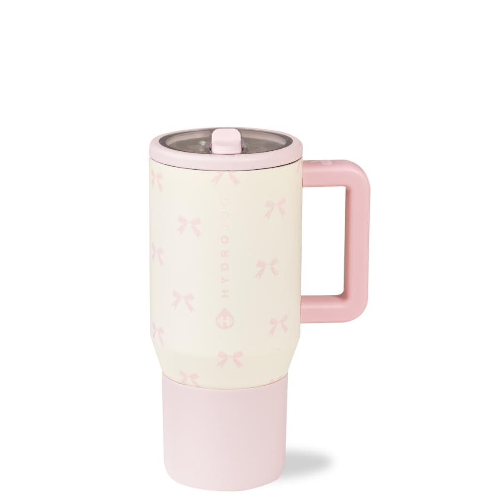 HydroJug Traveler 20oz Kids Insulated Tumbler with Handle, Bows