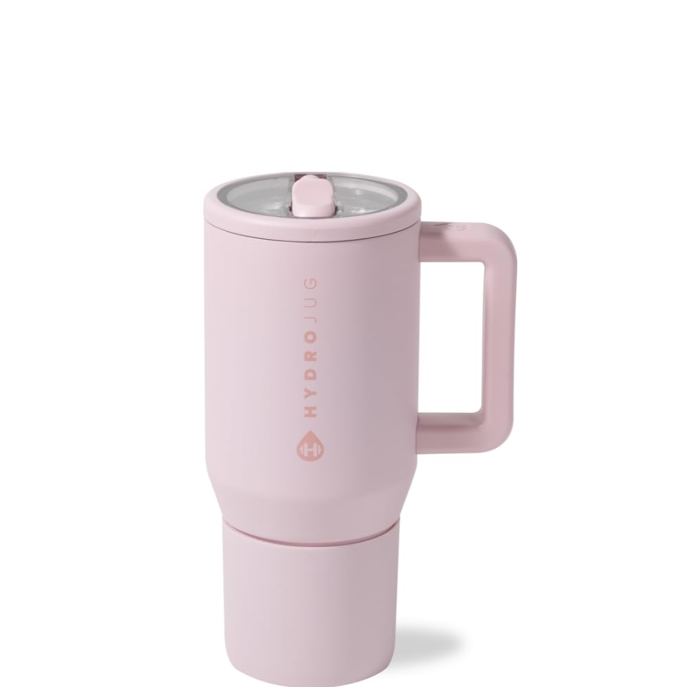 HydroJug Traveler 20oz Kids Insulated Tumbler with Handle, Pink Sand