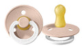 BIBS Pacifiers Colour Collection | Natural Rubber Baby Pacifier | Set of 2 BPA-Free Soothers | Made in Denmark | 18+ Months (Pack of 2) | Blush Night