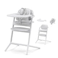 Cybex LEMO High Chair 3-in-1 Set with Baby Set + Snack Tray - Modern Design, One-Hand Depth & Height Adjustment & Anti-Tip Wheels - from 6 Months, Convertible to Adult Chair, All White