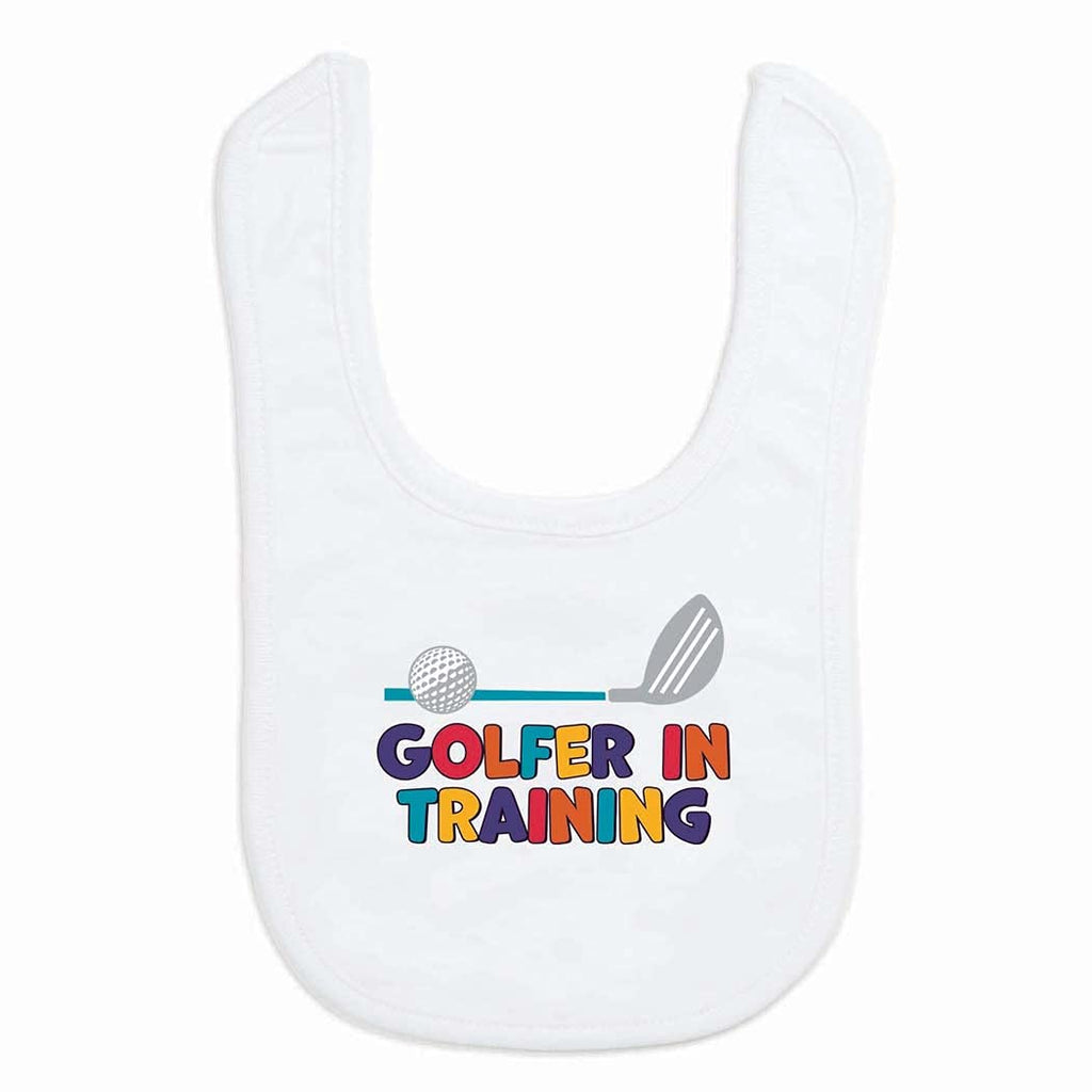 ChalkTalkSPORTS Golf Baby Bib - Golfer in Training - Velcro Closure