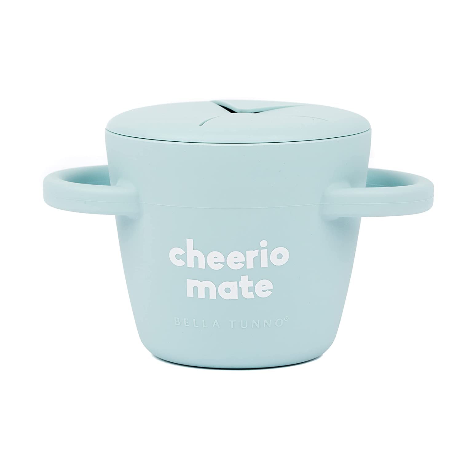 Bella Tunno Happy Snacker – Spill Proof Snack Cups for Toddlers and Babies, Snack Containers Made from Silicone BPA Free, Soft Opening & Removable Lid (Cheerio Mate)