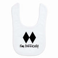ChalkTalkSPORTS Skiing Baby Bib - I'm Difficult - Velcro Closure