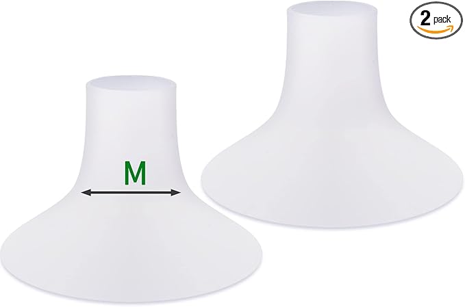Mompmuri Breast Pump Cushion – M | Breast Pump Accessory, Sizing Insert for Flange Shields | Elastic Nipple Flange Inserts | Silicone Lacteck Flange | Compatible with Flange Sizes 24-26mm (2 pc)