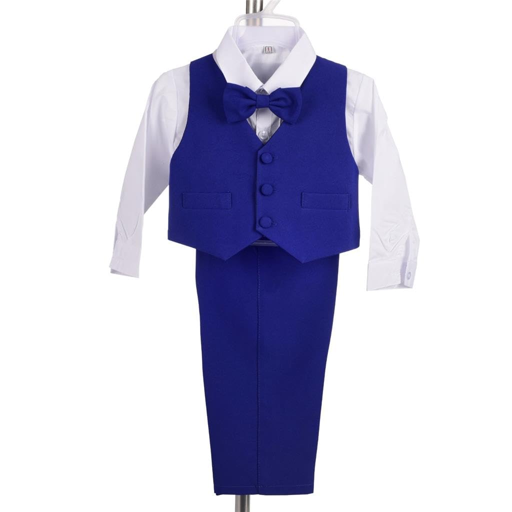 Dressy Daisy Little Boy 5 Pcs Formal Tuxedo Suits, Royal Blue, Size 5-6