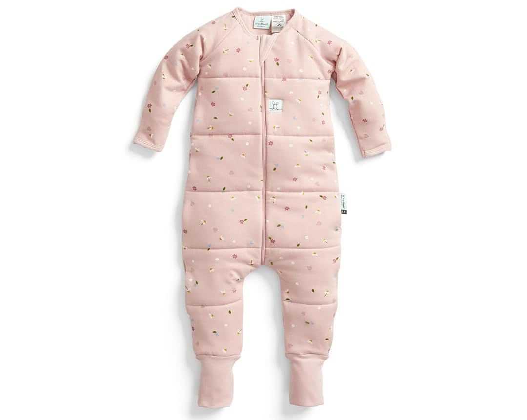 ergoPouch Sleep Onesie 3.5 TOG – Warm Baby Romper & Sleep Layer with Full-Zip, Guarding Against Blankets, Breathable & Movement-Friendly, Ideal for Transitional Sleeping (6-12 Months, Daisies)