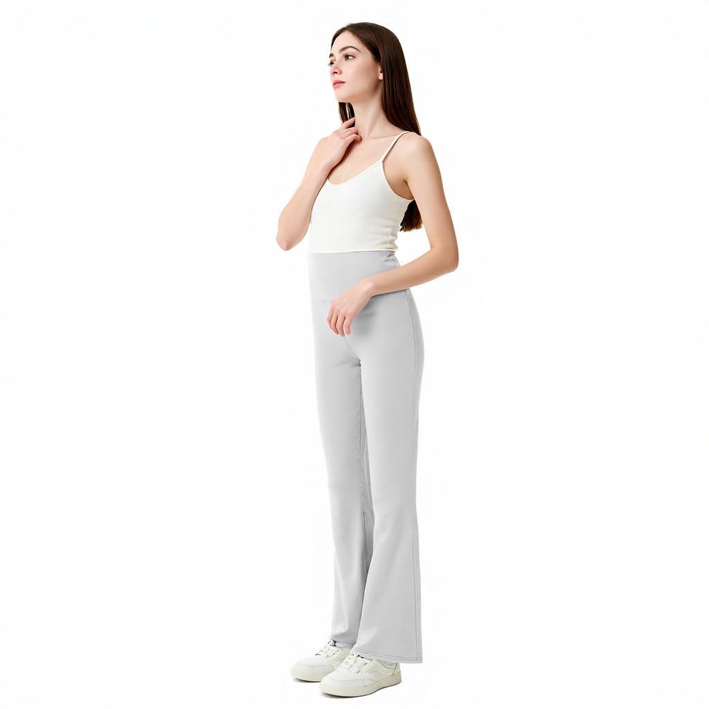 LYAQIUZHOU High Waist Yoga Pants, Maternity Bootcut Leggings, Cotton Blend Spandex, Black Gray Light Gray, S-XXL, (US, Alpha, XX-Large, Plus, Tall, Light Gray)