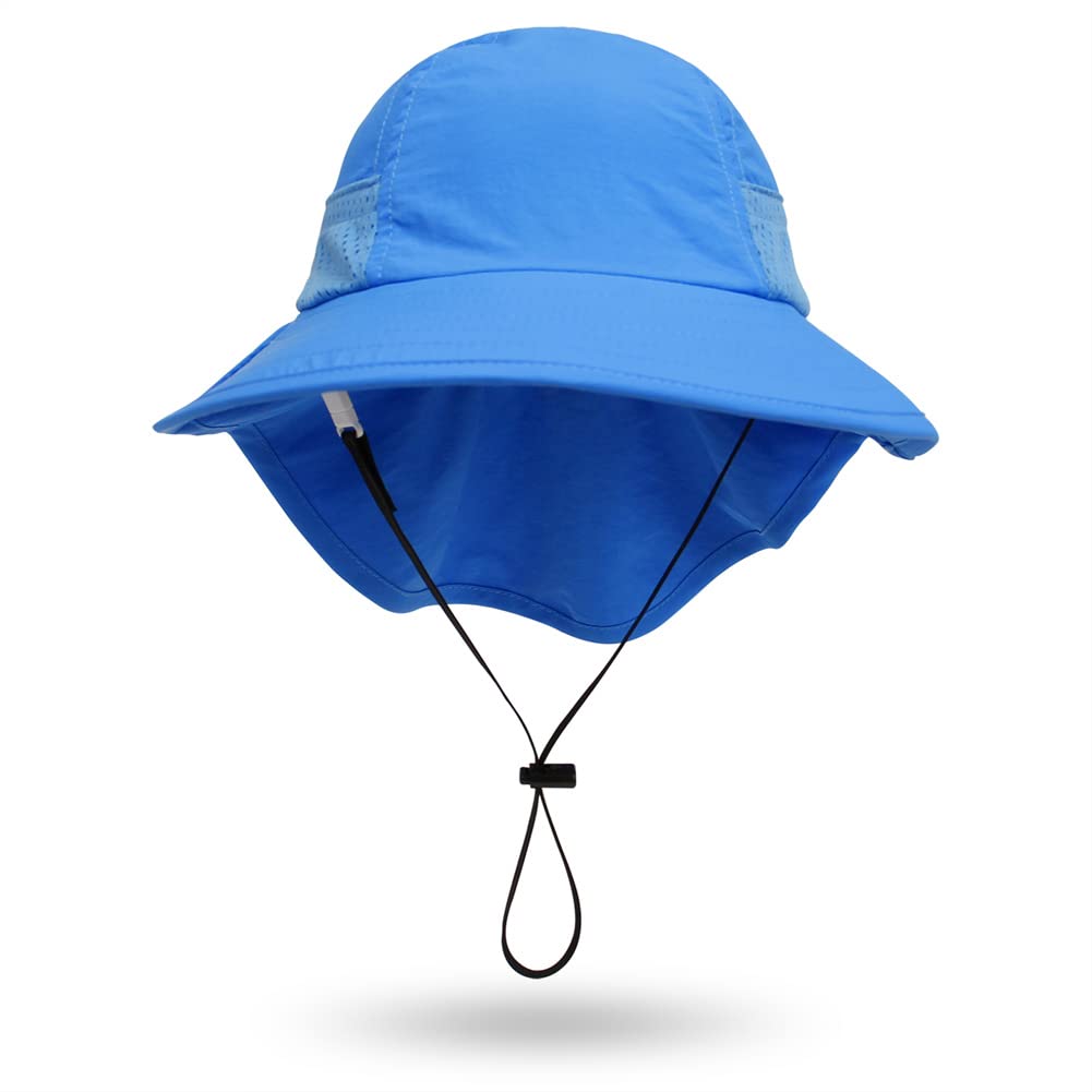 Baby Sun Protection Hat for Infant Toddlers Boys Girls UPF 50+ Sunhat for Outdoor Beach Swim (US, Age, 2 Years, 6 Years, Blue)