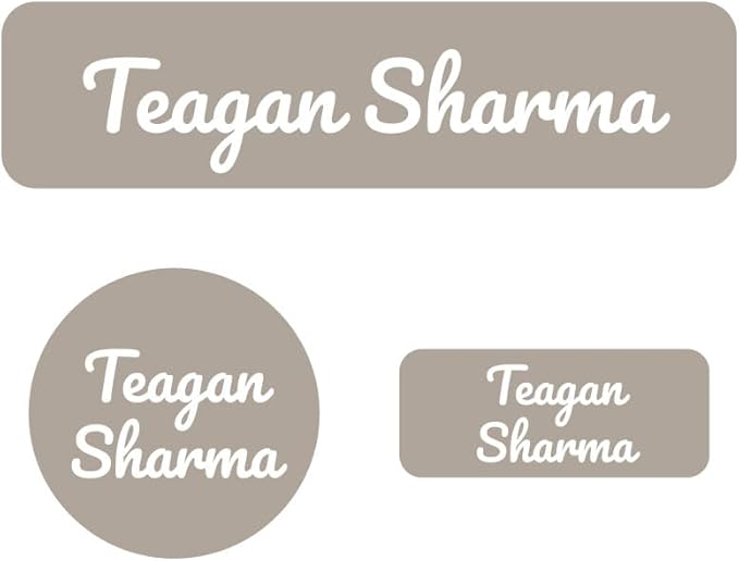 Name Bubbles - Basic Daycare Name Stickers for Kids (102 ct) Personalized Waterproof Name Labels for School Supplies, Clothing Tags, Baby Bottles, All Ages - Washable Stick-On Labels (Neutral Color)