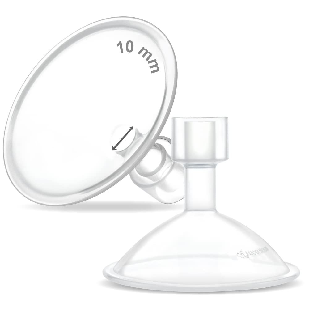 Maymom MyFit Comfy Series 15 mm Two-Piece Design Breastshield Compatible with Medela Breast Pump Parts; Replace Medela Shields; Fit MaxFlow Flex Connector; 2pc