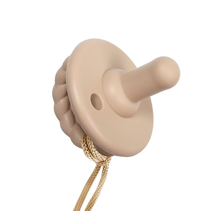 Itzy Ritzy Pacifier and Lovey Set; Detachable Plush Moon and Coordinating Toast Silicone Pacifier; Ideal for Ages 0 Months and Up, Moon