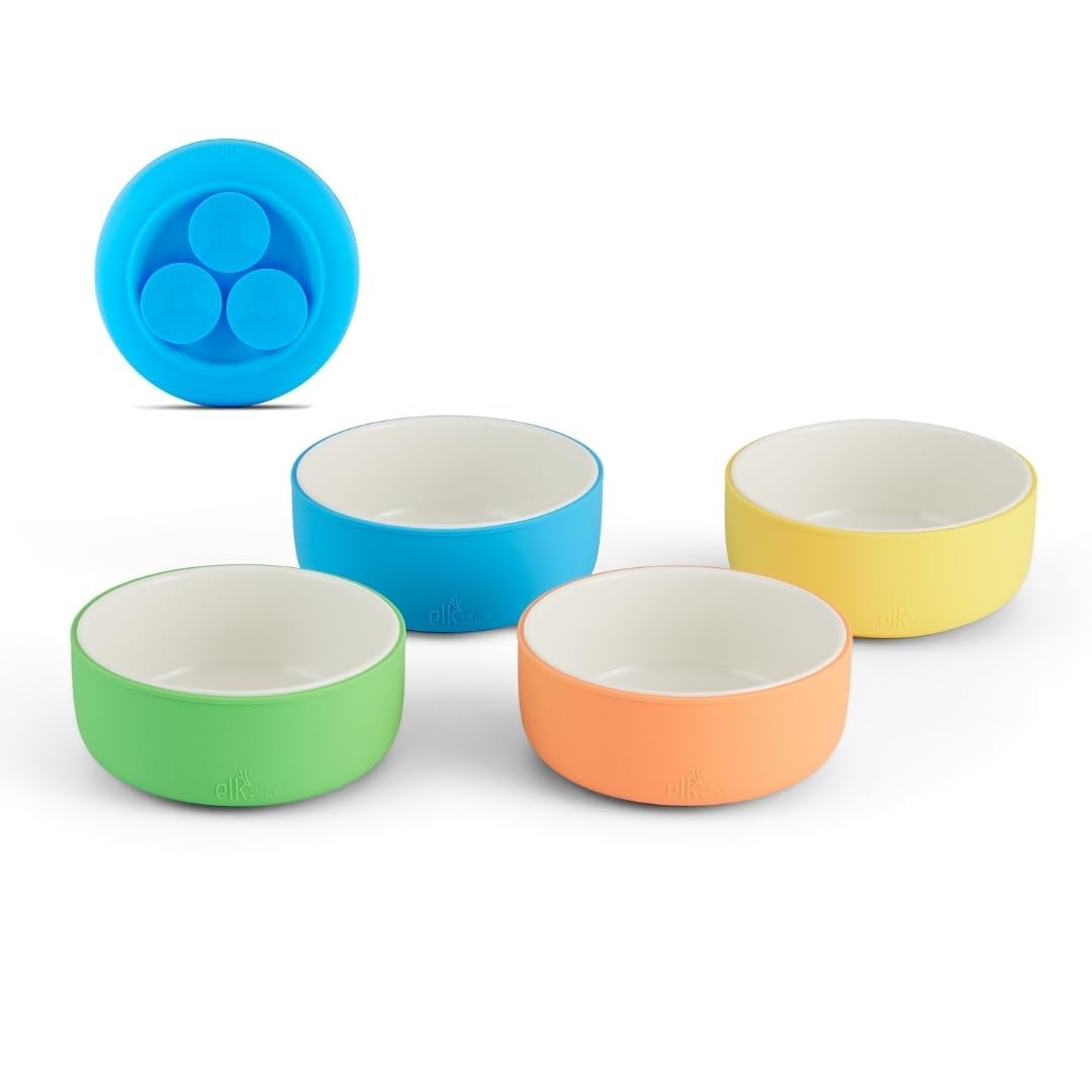 Elk and Friends Kids/Toddler Porcelain Bowls + Suction Sleeves | 4pk