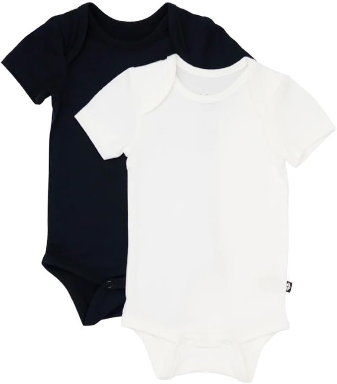 KYTE BABY Unisex Bodysuits, 2 - Pack Short Sleeve Baby Bodysuits, 97% Rayon Made from Bamboo