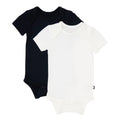 KYTE BABY Unisex Bodysuits, 2-Pack Short Sleeve Baby Bodysuits, 97% Rayon made from Bamboo, 3% Spandex (Newborn, Cloud+Midnight)