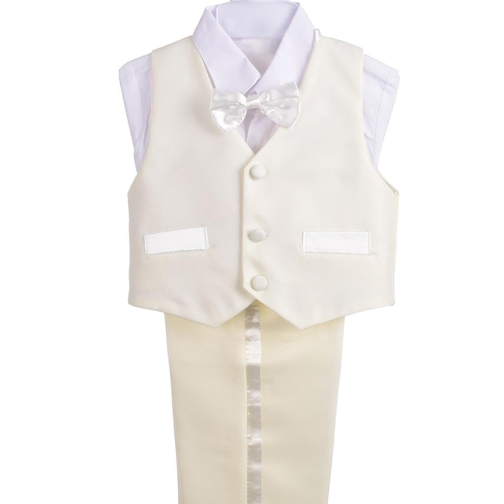 Dressy Daisy Baby Boy 5 Pcs Formal Tuxedo Suits, Ivory, Size 6 Months