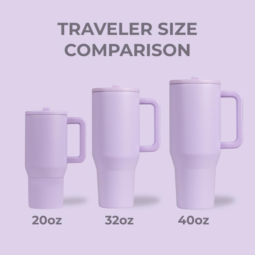 HydroJug Kids - 20 oz Insulated Kids Water Bottle with Flip Straw & Handle | Leak-Proof & Durable | Perfect for School, Sports, Lunch, Travel & Camp, Lavender