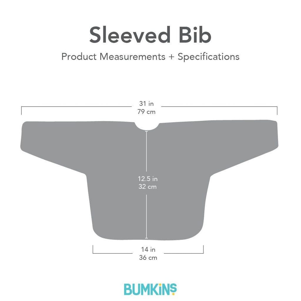 Bumkins Sleeved Bib for Girl or Boy, Baby and Toddler for 6-24 Mos, Essential Must Have for Eating, Feeding, Baby Led Weaning Supplies, Long Sleeve Mess Saving Food Catcher, Soft Fabric, Multi Check