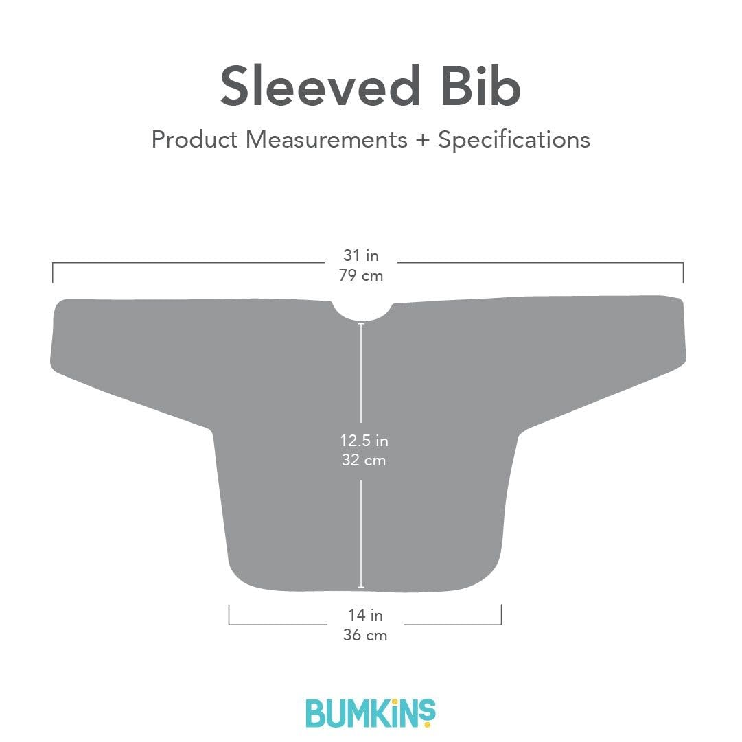 Bumkins Sleeved Bib for Girl or Boy, Baby and Toddler for 6-24 Mos, Essential Must Have for Eating, Feeding, Baby Led Weaning Supplies, Long Sleeve Mess Saving Food Catcher, Soft Fabric, Multi Check