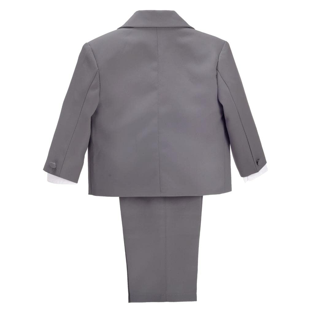 Dressy Daisy Boys 5 Pcs Formal Tuxedo Suits, Size 7-8, Charcoal Gray