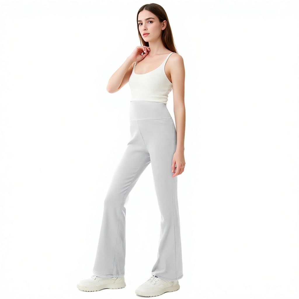 LYAQIUZHOU High Waist Yoga Pants, Maternity Bootcut Leggings, Cotton Blend Spandex, Black Gray Light Gray, S-XXL, (US, Alpha, X-Large, Plus, Tall, Light Gray)