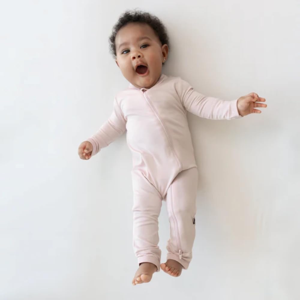 KYTE BABY Unisex Rayon Made From Bamboo Zippered Rompers (4T, Blush)