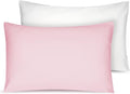 Soft Organic Cotton Toddler Pillowcases 14 X 20 Inches, Fit 13 X 18, 14 X 19 Pillows, Smooth Pearl Cotton Baby Pillowcases with Envelope Closure, Pink and Ivory, Set of 2