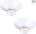 Flange Insert 2PCS 20mm Compatible with Momcozy M9/M6/M5/S12 Pro/V1 Pro/V2 pro, Spectra/Medela/Elvie/NCVI/TSRETE/eufy/Lansinoh/Paruu/MomMed Breast Pump 24mm Shields/Flanges (2pcs-20mm)