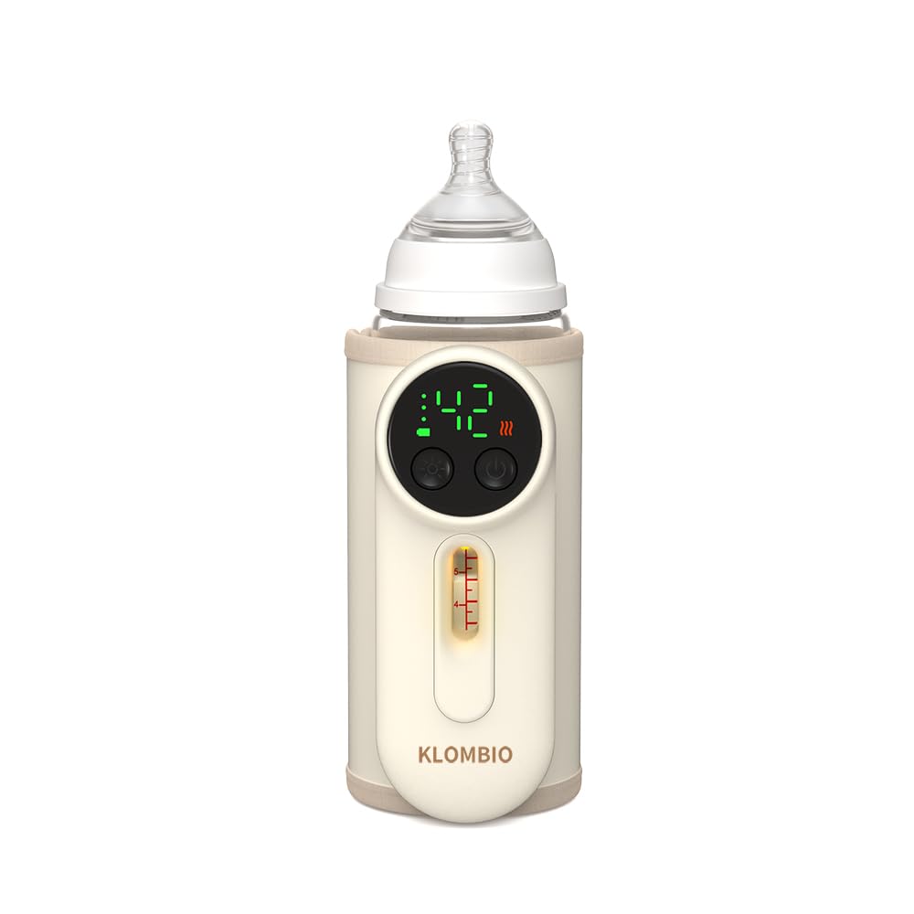 Portable Baby Bottle Warmer Precise Temperature Control via Display Accurate Heating Long-Lasting Battery Life Keeps Warm for 5-8 Hours Charge While Feeding Perfect for Traveling with Baby