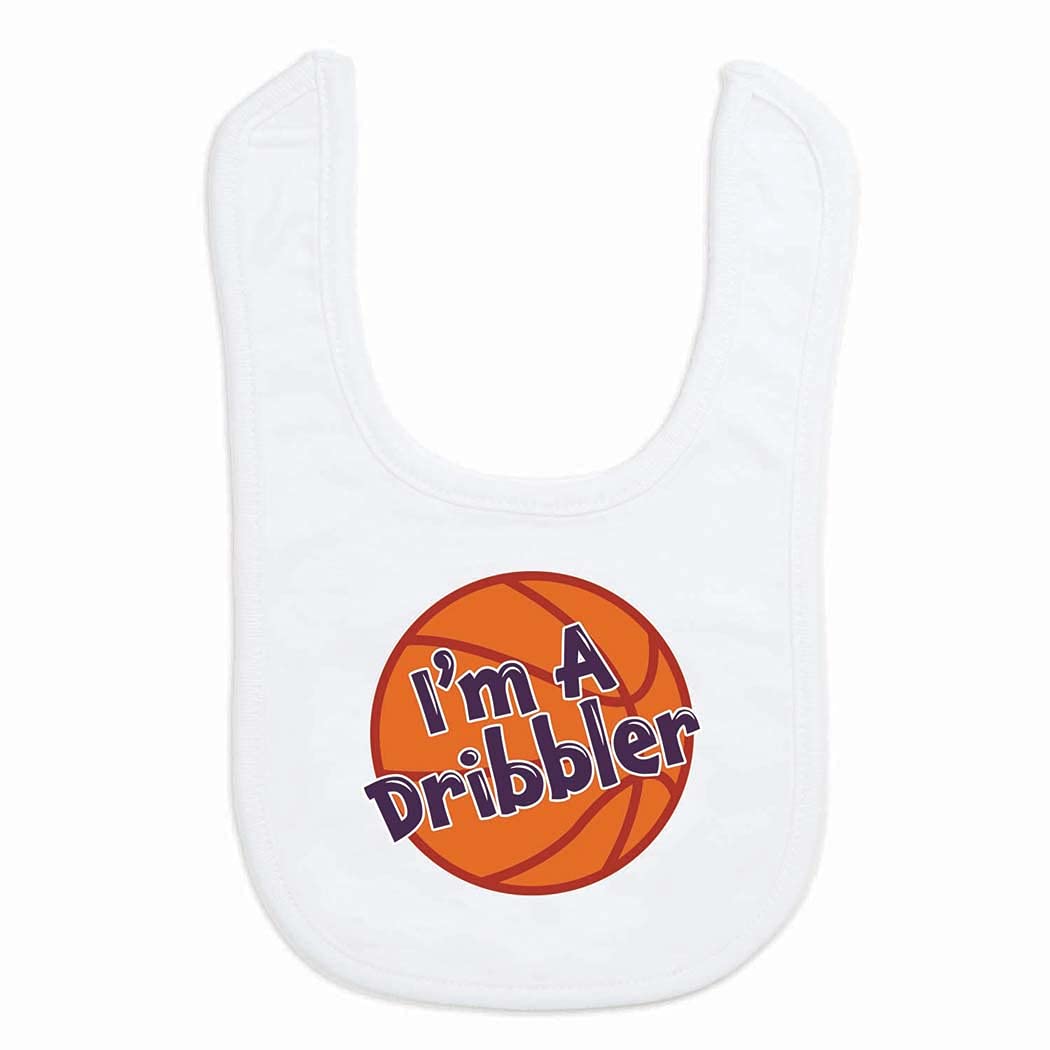 ChalkTalkSPORTS Basketball Baby Bib - I'm A Dribbler - Velcro Closure