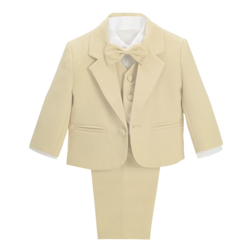 Dressy Daisy Baby Boy 5 Pcs Formal Tuxedo Suits, Khaki, Size 9 Months
