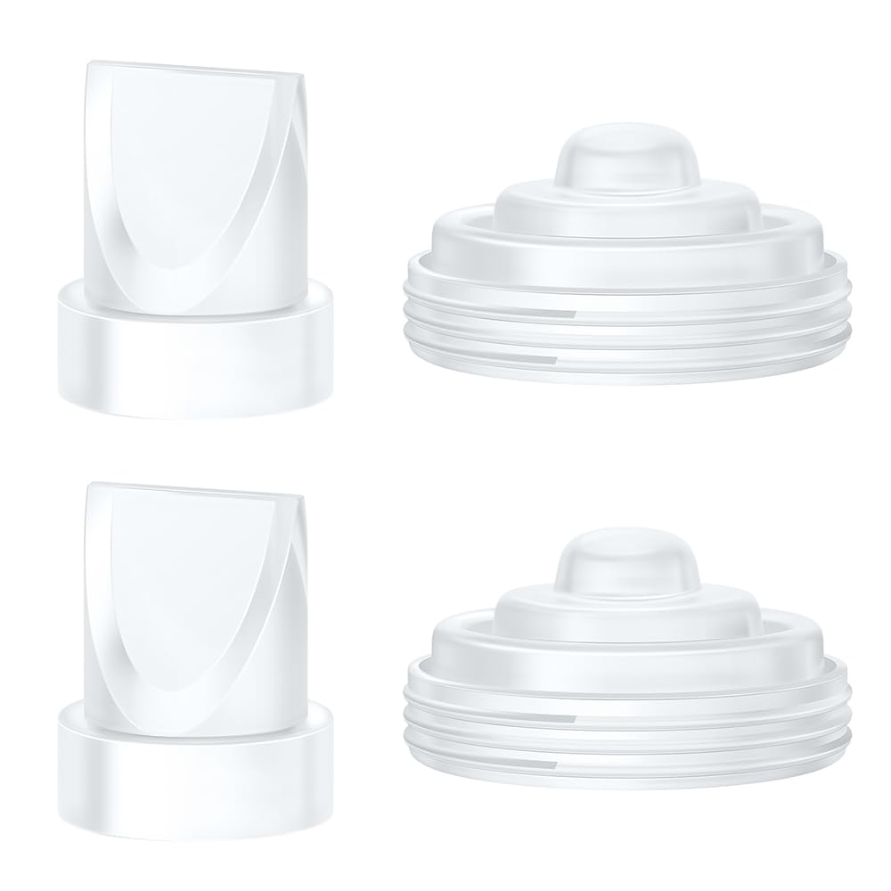 Two M5 24mm Full Set Collector Cup Only Compatible with Momcozy M5 and 10pcs 13/15/17/19/21mm Flange Inserts, Including Inserts*10, 24mm Flange*2, Collector*2, Duckbill Valve*2,Diaphragm*2