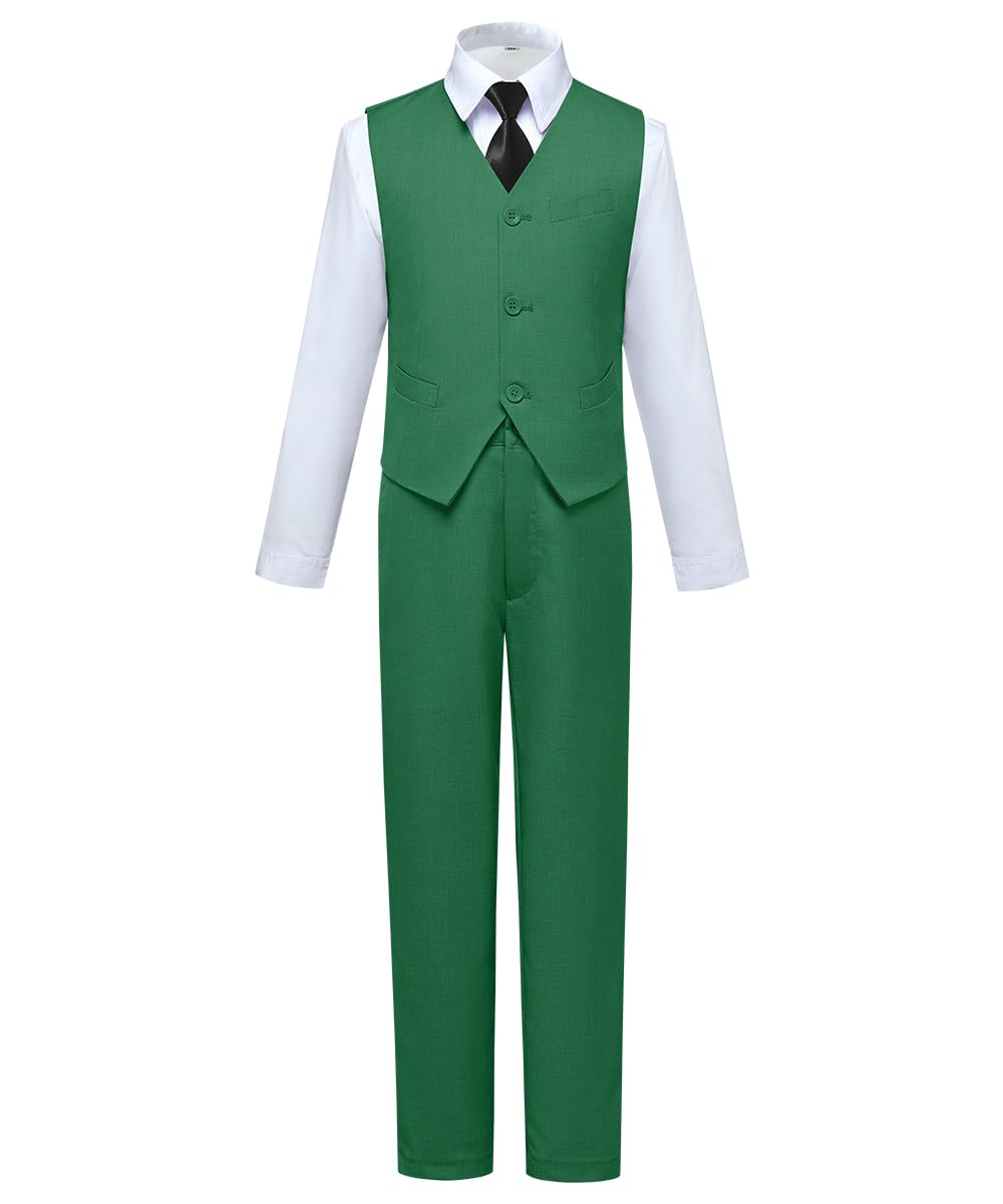 Kids Suit Formal Dress Tuxedo Suits for Boys Christmas Outfit Green Size 5