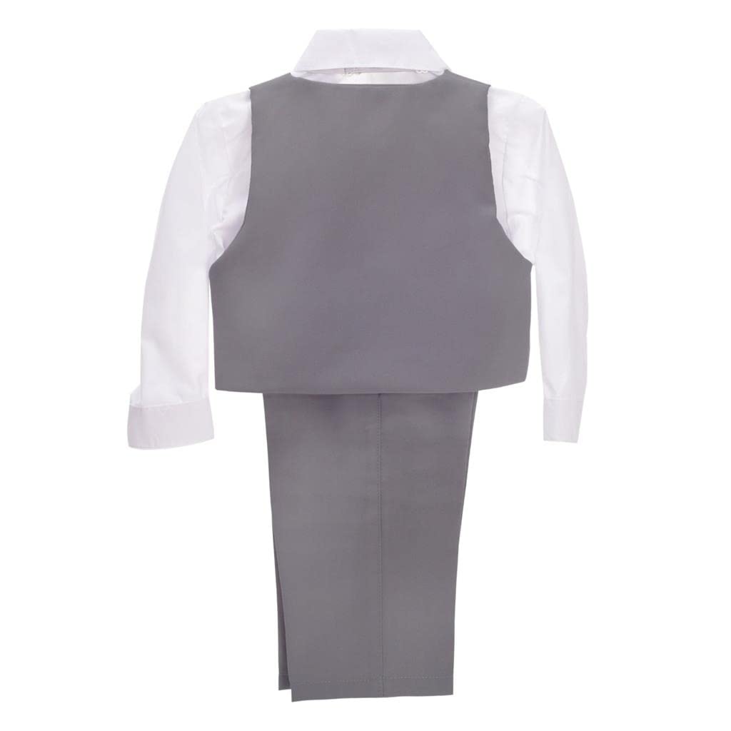 Dressy Daisy Baby Boy' 5 Pcs Set Formal Tuxedo Suits No Tail Wedding Christening Outfits Size 12-18 Months Charcoal Gray, 057