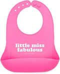 Bella Tunno Wonder Bib - Adjustable Silicone Baby Bibs for Girls, Durable and Waterproof BPA Free Silicone, Little Miss Fabulous