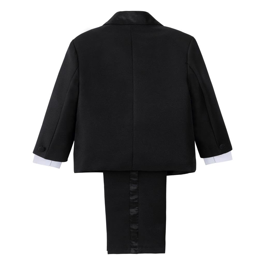 Dressy Daisy Baby Boy 5 Pcs Formal Tuxedo Suits, Black, Size 9 Months