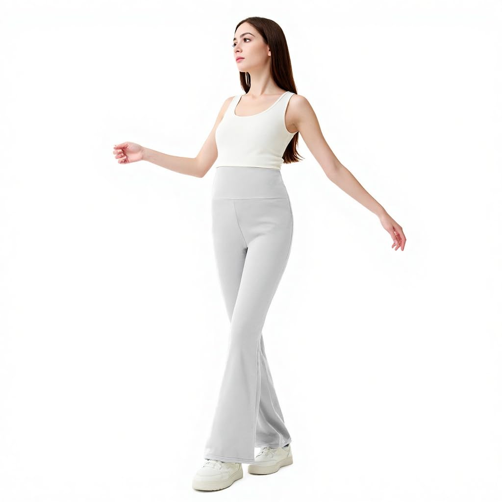 LYAQIUZHOU High Waist Yoga Pants, Maternity Bootcut Leggings, Cotton Blend Spandex, Black Gray Light Gray, S-XXL, (US, Alpha, X-Large, Plus, Tall, Light Gray)