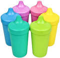 Re-Play Sippy Cups for Toddlers - 10 Oz. Reusable Spill Proof Cups for Kids, Dishwasher/Microwave Safe - Made in USA - Set of 6-3.13" x 6.25" - Sorbet