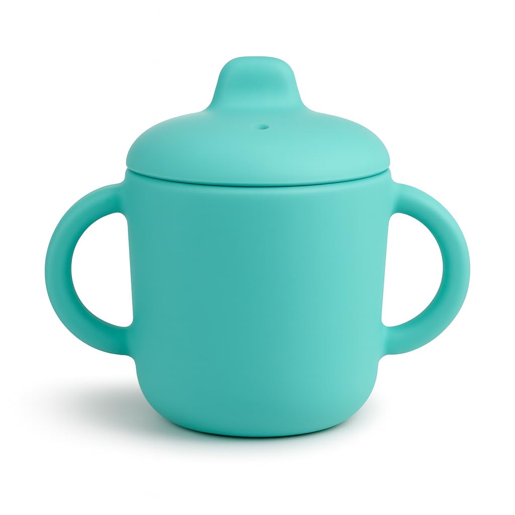 Catii Premium Silicone Baby Straw Cup 5 floz, BPA-Free Food-Grade Silicone Sippy Cup for Infants and Toddlers 6months+, Leak-Resistant, Durable, Easy-Grip Training Design (Green)