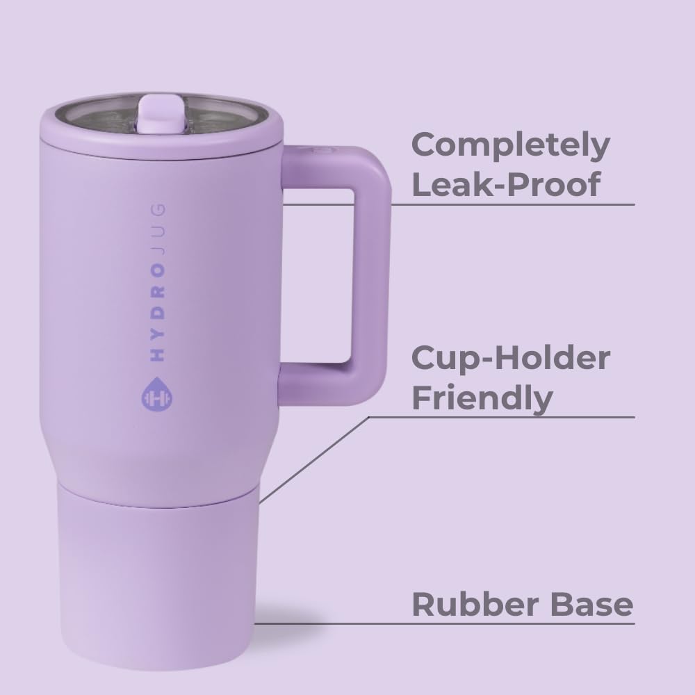 HydroJug Kids - 20 oz Insulated Kids Water Bottle with Flip Straw & Handle | Leak-Proof & Durable | Perfect for School, Sports, Lunch, Travel & Camp, Lavender