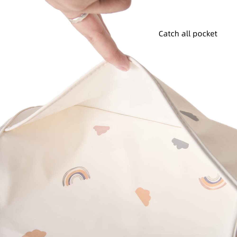 GZMM Waterproof Baby Bibs,Infant Toddler Long Sleeve Feeding Bib With Food Catcher,Easy Clean & Washable
