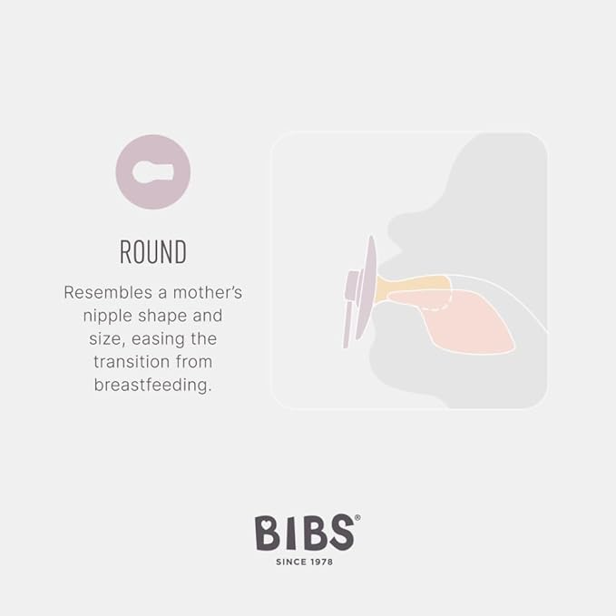 BIBS Pacifiers Colour Collection | Natural Rubber Baby Pacifier | Set of 2 BPA-Free Soothers | Made in Denmark | 0+ Months (Pack of 2) | Cloud Night