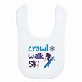 ChalkTalkSPORTS Skiing Baby Bib - Crawl Walk Ski - Velcro Closure