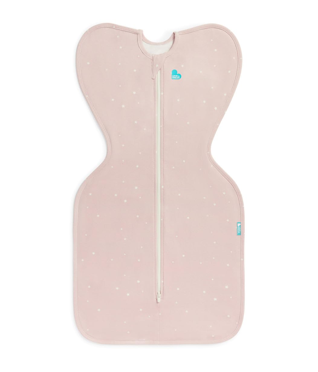 Love to Dream Swaddle UP, Baby Sleep Sack, Self-Soothing Swaddles for Newborns, Secure Fit Helps Calm Startle Reflex, New Born Essentials for Baby, 1.0 TOG, Small 8-13lbs, Powder Pink Twinkle