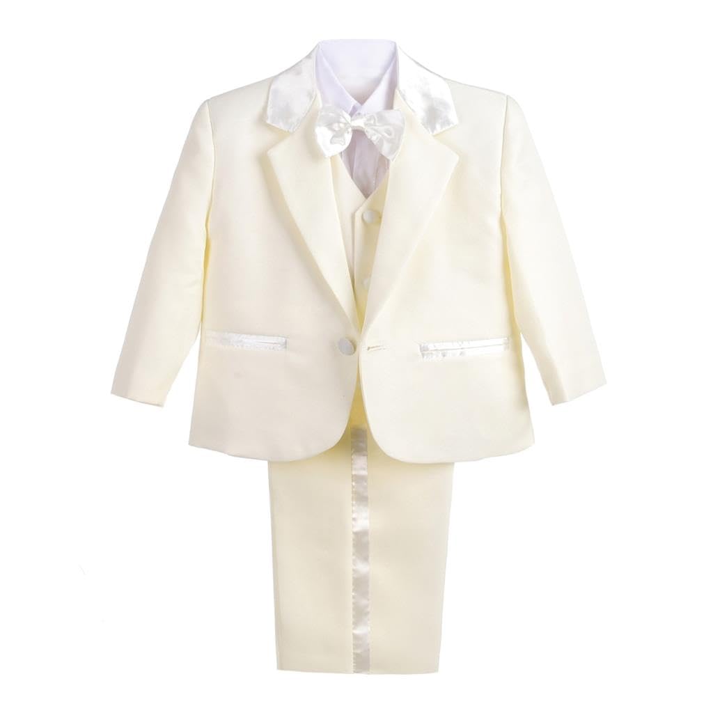 Dressy Daisy Baby Boy 5 Pcs Formal Tuxedo Suits, Ivory, Size 6 Months