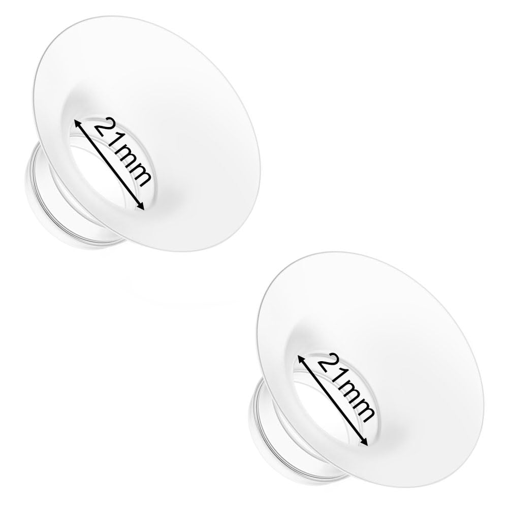 Flange Insert 21mm for Momcozy M9 M6 M5 V1 Pro V2 Pro S12 Pro S9 Pro, Compatible with Medela/Elvie/Spectra/Willow Go/eufy/Lansinoh Breast Pump, Breastfeeding Essential Kit, 2PCS
