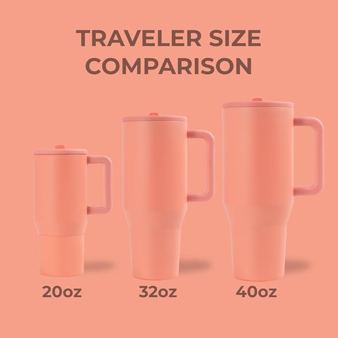 HydroJug Kids - 20 oz Insulated Kids Water Bottle with Flip Straw & Handle | Leak-Proof & Durable | Perfect for School, Sports, Lunch, Travel & Camp, Summer Peach