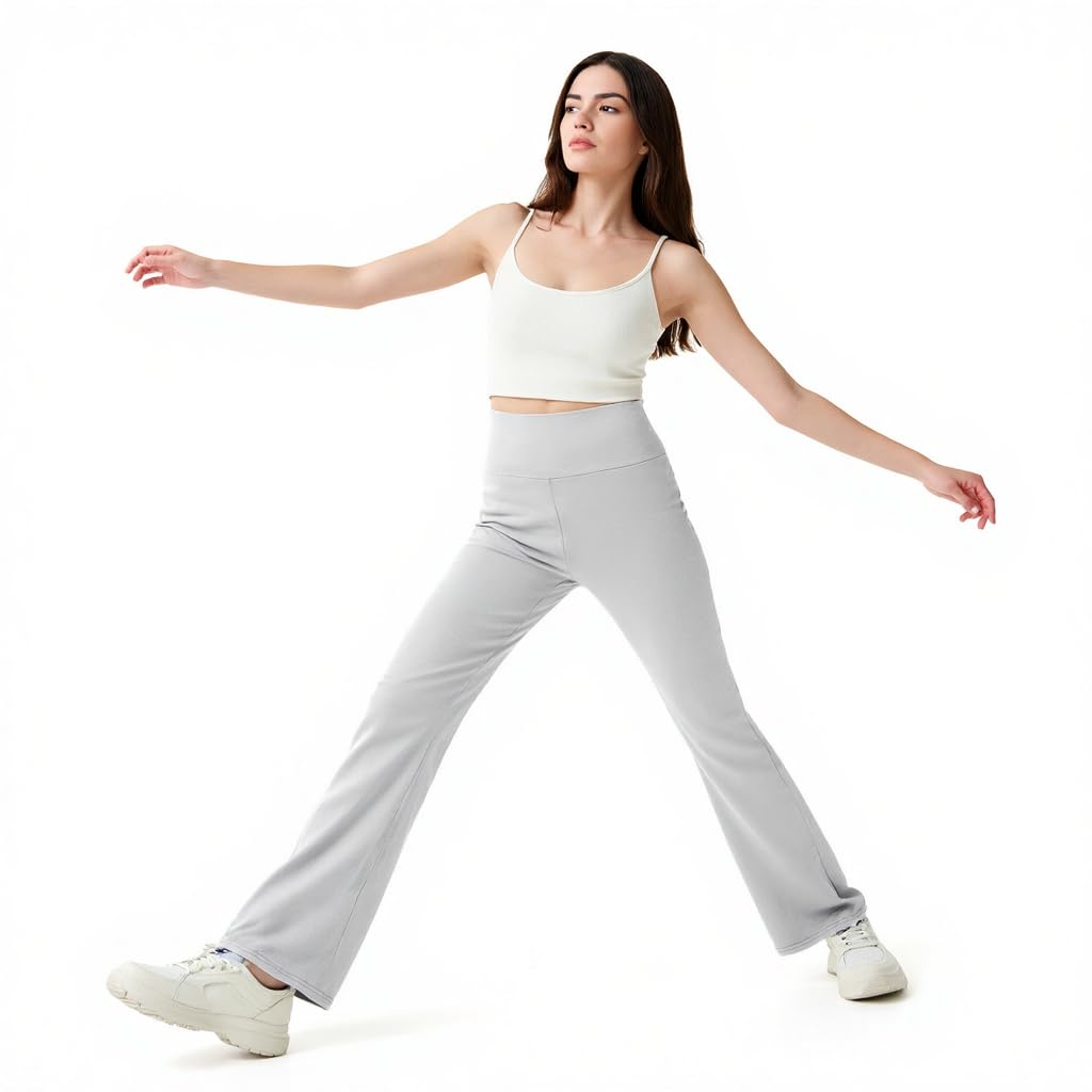 LYAQIUZHOU High Waist Yoga Pants, Maternity Bootcut Leggings, Cotton Blend Spandex, Black Gray Light Gray, S-XXL, (US, Alpha, XX-Large, Plus, Tall, Light Gray)