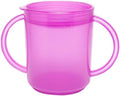 TalkTools Recessed Lid Cup with Handles - Leak Proof | Promotes Oral Motor Skills, Lip Closure, and Self Feeding | Alternative to Sippy Bottle | Food Grade Materials | Dishwasher Safe (Purple)